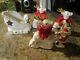 Vintage Napco Sled And Santa Clause Shaker With Reindeer Figurines Set Of 4