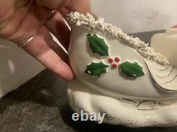 Vintage Napco Christmas Santa In Sleigh And 8 Reindeer