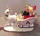 Vintage Napco Era Christmas Santa Kids Holly Berry Reindeer Sleigh With Gifts