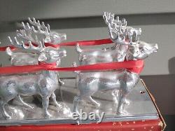 Vintage Near Mint 1950 Bradford Santa's Sleigh & 8 Reindeer IOB Extremely Rare