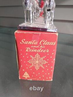 Vintage Near Mint 1950 Bradford Santa's Sleigh & 8 Reindeer IOB Extremely Rare