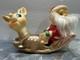 Vintage Ninohira Japan Santa Claus & Rudolph On Sleigh Christmas Decoration