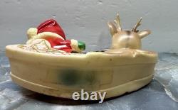 Vintage Ninohira Japan Santa Claus & Rudolph On Sleigh Christmas Decoration