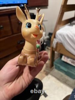 Vintage Ninohira Japan Santa Claus & Rudolph On Sleigh Christmas Decoration