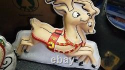 Vintage Noma Santa/Sleigh And Double Reindeer, 1950's-60