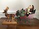 Vintage North Pole Santa Christmas In America Collection 1988 Sleigh With Reindeer
