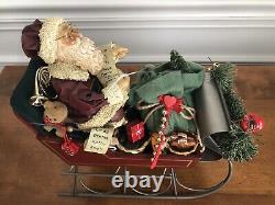 Vintage North Pole Santa Christmas In America Collection 1988 Sleigh with Reindeer