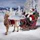 Vintage Outdoor Santa In Sleigh & Reindeer 10 Christma Yard Festive Decoration