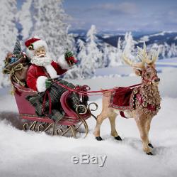 Vintage Outdoor Santa in Sleigh & Reindeer 10 Christma Yard Festive Decoration