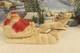 Vintage Paper Mache Pulp Santa Sleigh Rein Deer Candy Container (3039) Vv7
