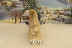 Vintage Paper Mache Pulp Santa Sleigh Rein Deer Candy Container (3039) VV7