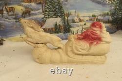 Vintage Paper Mache Pulp Santa Sleigh Rein Deer Candy Container (3039) VV7