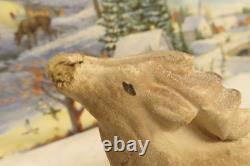 Vintage Paper Mache Pulp Santa Sleigh Rein Deer Candy Container (3039) VV7