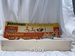 Vintage Paramount Plastic Santa in Sleigh with Reindeer Wind up NO LIGHT