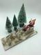 Vintage Pipecleaner Santa Riding Sleigh And Reindeers, Mica Glitter Decor