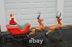 Vintage Poloron Blow Mold 36 Large Illuminated Reindeer (x2) for Santa Sleigh