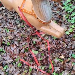 Vintage Poloron Christmas Santa Claus Sleigh Reindeer Blow Mold 34