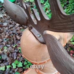 Vintage Poloron Christmas Santa Claus Sleigh Reindeer Blow Mold 34