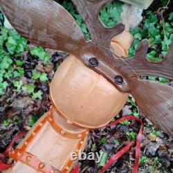 Vintage Poloron Christmas Santa Claus Sleigh Reindeer Blow Mold 34