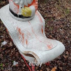 Vintage Poloron Christmas Santa Claus Sleigh Reindeer Blow Mold 34
