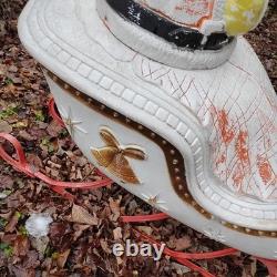 Vintage Poloron Christmas Santa Claus Sleigh Reindeer Blow Mold 34