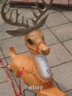 Vintage Poloron Reindeer Blow Mold Christmas Holiday Outdoor