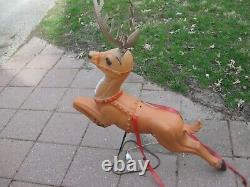 Vintage Poloron Reindeer Blow Mold Christmas Holiday Outdoor DAMAGE