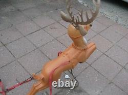 Vintage Poloron Reindeer Blow Mold Christmas Holiday Outdoor DAMAGE