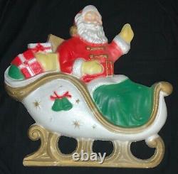 Vintage Poloron Vacucel (styrofoam) Christmas Plaques Santa Sled Reindeer