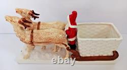 Vintage Pottery Santa Claus on a Reindeer Drawn Sleigh Germany Japan