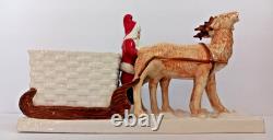 Vintage Pottery Santa Claus on a Reindeer Drawn Sleigh Germany Japan