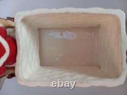 Vintage Pottery Santa Claus on a Reindeer Drawn Sleigh Germany Japan