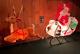 Vintage Rare Empire Giant Santa Claus Sleigh Reindeer Blow Mold Illuminated