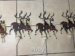 Vintage Reindeer Santa Sleigh Plastic Christmas Decorations