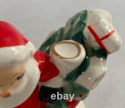 Vintage Relco Christmas Santa Sleigh + Reindeer Candle Holder (1 Broken Antler)