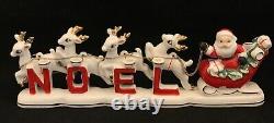 Vintage, Relco Christmas Santa's Sleigh With Reindeer Candle Holder Japan 1950's