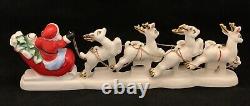 Vintage, Relco Christmas Santa's Sleigh With Reindeer Candle Holder Japan 1950's