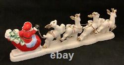 Vintage, Relco Christmas Santa's Sleigh With Reindeer Candle Holder Japan 1950's