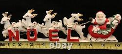 Vintage, Relco Christmas Santa's Sleigh With Reindeer Candle Holder Japan 1950's