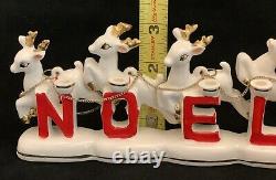 Vintage, Relco Christmas Santa's Sleigh With Reindeer Candle Holder Japan 1950's