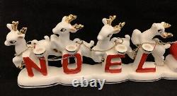 Vintage, Relco Christmas Santa's Sleigh With Reindeer Candle Holder Japan 1950's
