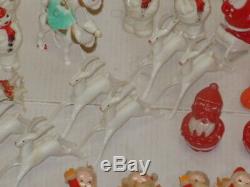 Vintage Rosbro Clown Snowman Santa Sleigh Reindeer Candy Container Plus Others