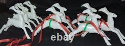 Vintage Rosen/rosbro Plastic Christmas Table Display Santa, Sleigh & Reindeer