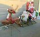 Vintage Santa Sleigh Reindeer Christmas Blowmold General Foam Lighted Yard Ships