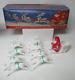 Vintage Sears Christmas Hard Plastic Santa Sled W 8 Reindeer In Original Box