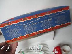 Vintage SEARS Christmas Hard Plastic Santa Sled w 8 Reindeer in Original Box