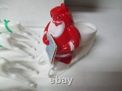 Vintage SEARS Christmas Hard Plastic Santa Sled w 8 Reindeer in Original Box