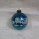 Vintage Shiny Brite Blue Stenciled Santa Sleigh With Reindeer Ornament Usa Rare