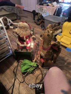 Vintage Santa Claus Sled And Reindeer Sold As Is