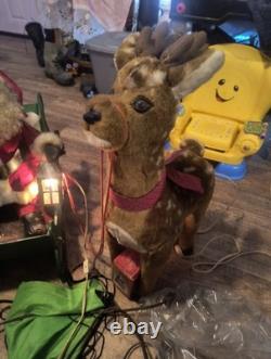 Vintage Santa Claus Sled And Reindeer Sold As Is